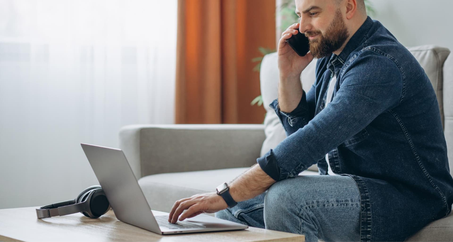 Office environment with remote team collaboration