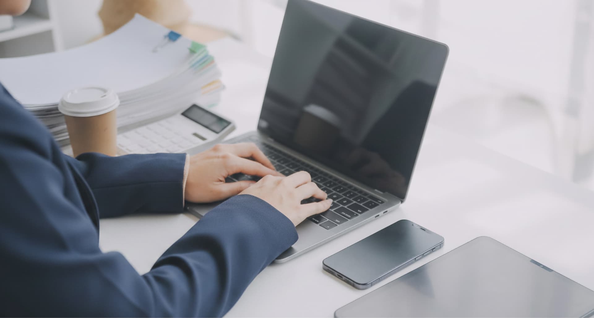 Office environment with remote team collaboration
